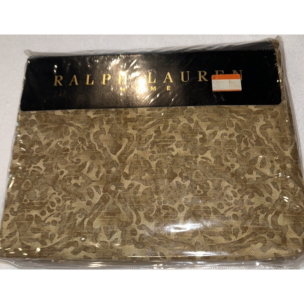 Ralph Lauren RareROSSELLINI neutral camel FLAT SHEET 300TC‎ VINTAGE Luxury Queen